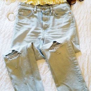 H&M Straight Leg distressed jean